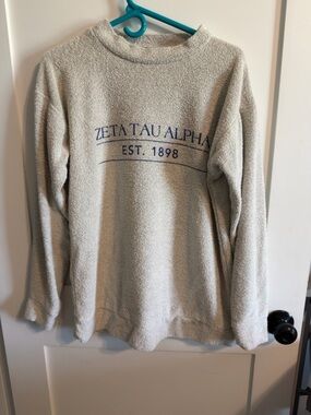 Zeta Tau Alpha Cream Crewneck Pullover Sweatshirt